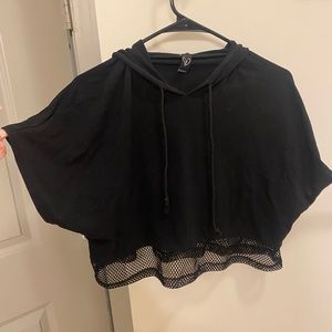 Crop top black hoodie